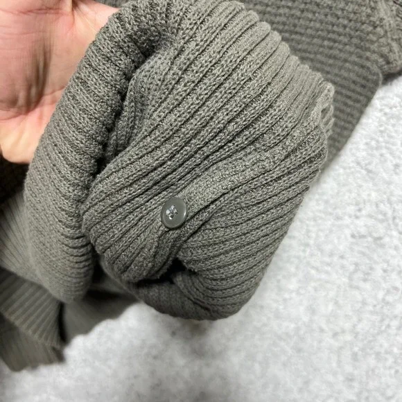 High Sierra Henley Shirt Mens Small Olive Green Waffle Knit Longsleeve Cotton - Picture 8 of 13